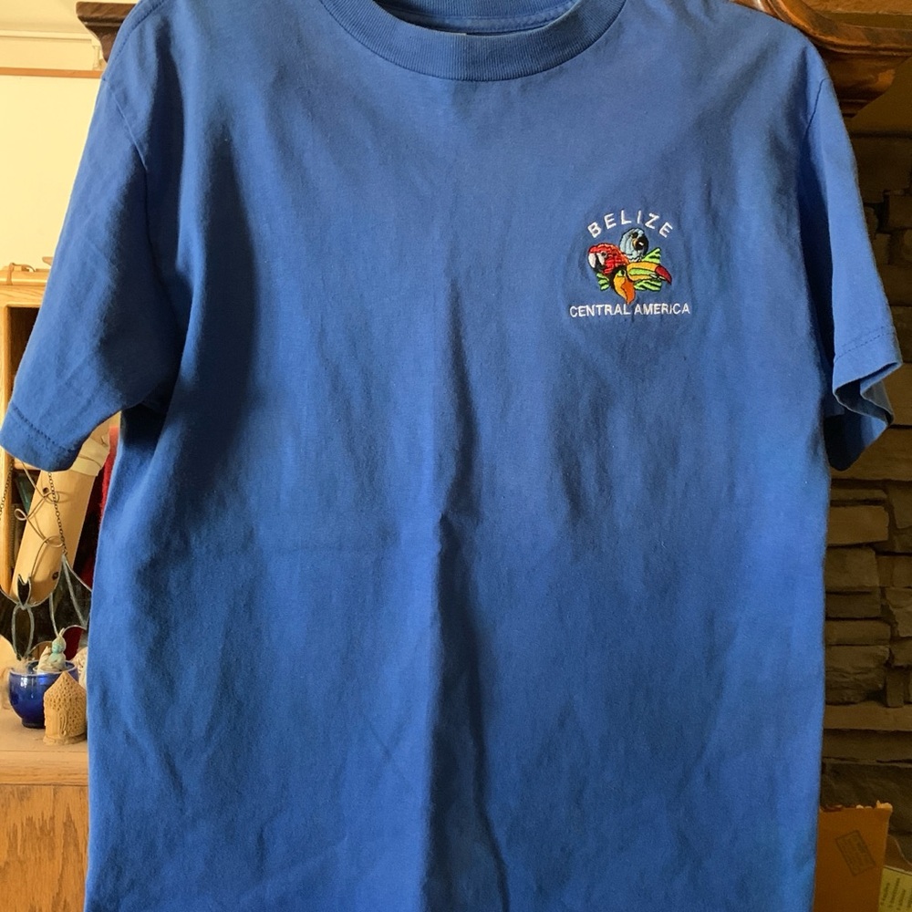Blue Travel T-Shirt with Belize Central America Design